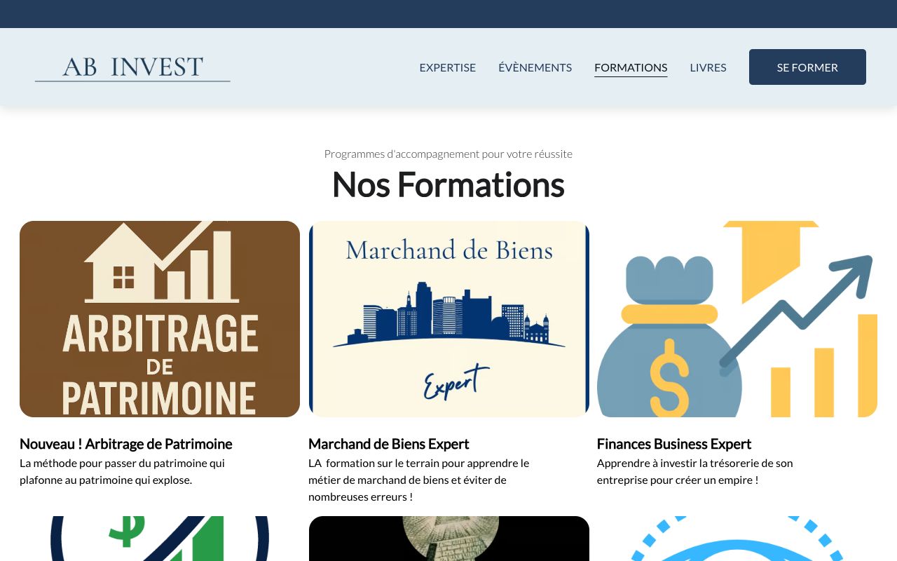 AB Invest : présentation du catalogue de formations