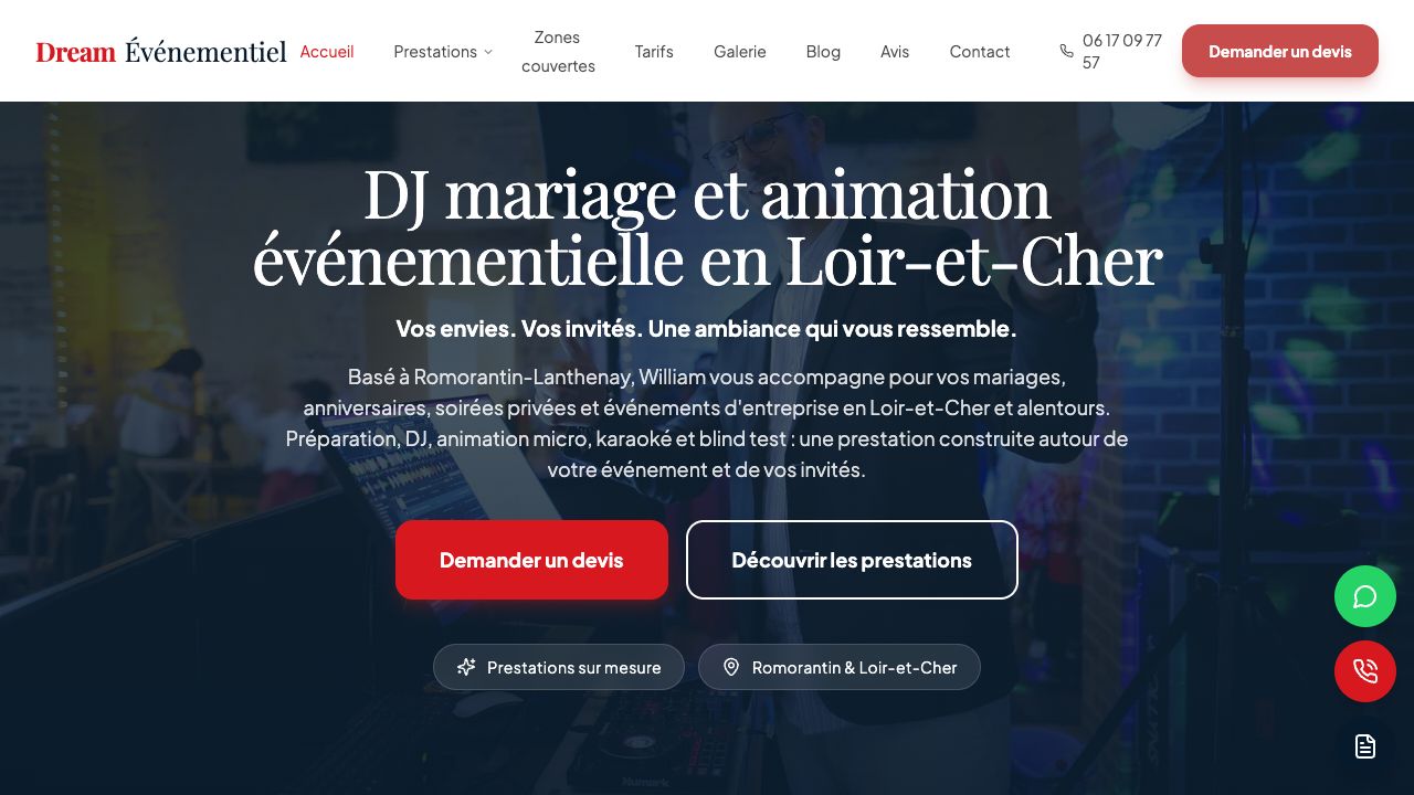 Aperçu du projet : Dream Évènementiel