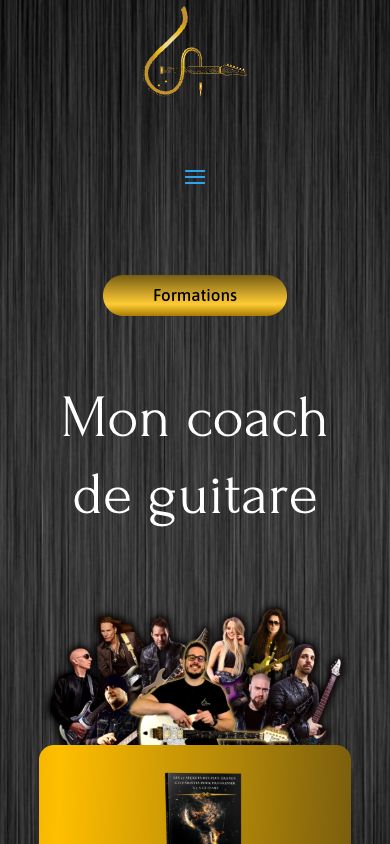 Mon Coach de Guitare : page d’accueil sur mobile
